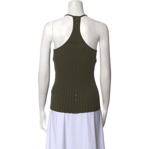 Helmut Lang Scoop Neck Sleeveless Top Green - S - Picture 3 of 3